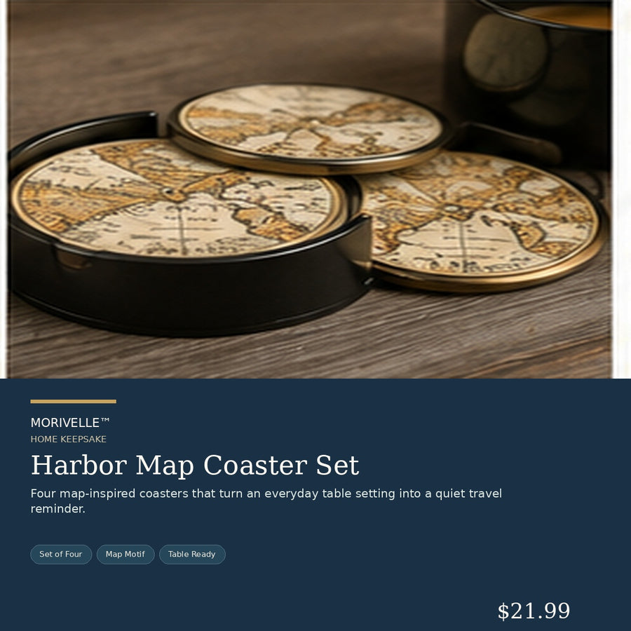 Harbor Map Coaster Set